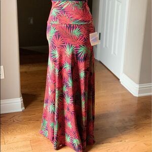 LuLaRoe Maxi Skirt Leaf Print